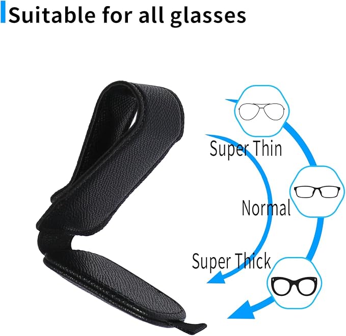 Yuoyar 2 Packs Magnetic Sunglass Holder for Car Visor (4Pcs Black) | Magnetic Interior Car Accessories - Image 5