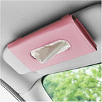 Ohleats Car Tissue Holder, Leather Sun Visor Napkin Holder, Auto Backseat Tissue Mask Case Dispenser for Most Vehicles, Universal Interior Car Accessories Hanging Tissues (Pink) by Ohleats