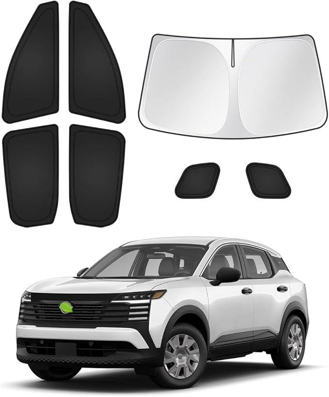 Canvcle Window Shades for 2025 2026 Nissan Kicks Accessories Windshield Sun Shade Side Rear Window Covers Sunshade Sun Visor Shield Privacy Protection for Camping Keep Vehicle Cool Black 7PCS by Canvcle