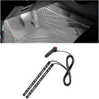 Car LED Strip Light, 12V 24 LED Vehicle Under Dash Neon Ambient Night Decor Lamp with Cigarette Lighter Plug, Automotive Interior Lighting Accessories, Universal for SUV Truck Sedan (White) by Ywdiml
