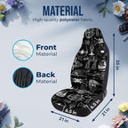 GENANY Dark Horror Pattern Car Seat Covers, 2-Piece Front Seat Set | 2-piece polyester front seat cover set, each 35 x 21 x 21 inches, with adjustable straps and hooks - Image 4