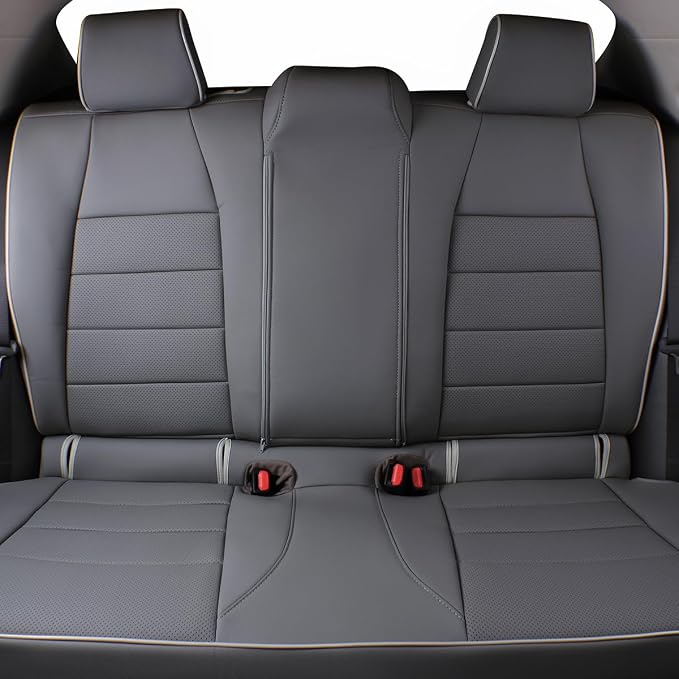 EKR Corolla Seat Covers Custom Fit for Toyota Corolla 2019 2020 2021 2022 2023 2024 2025 2026 Hatchback SE/XSE/Nightshade,Full Set Leather Car Seat Cover for SUV-Faux Leather(Gray) - Image 2