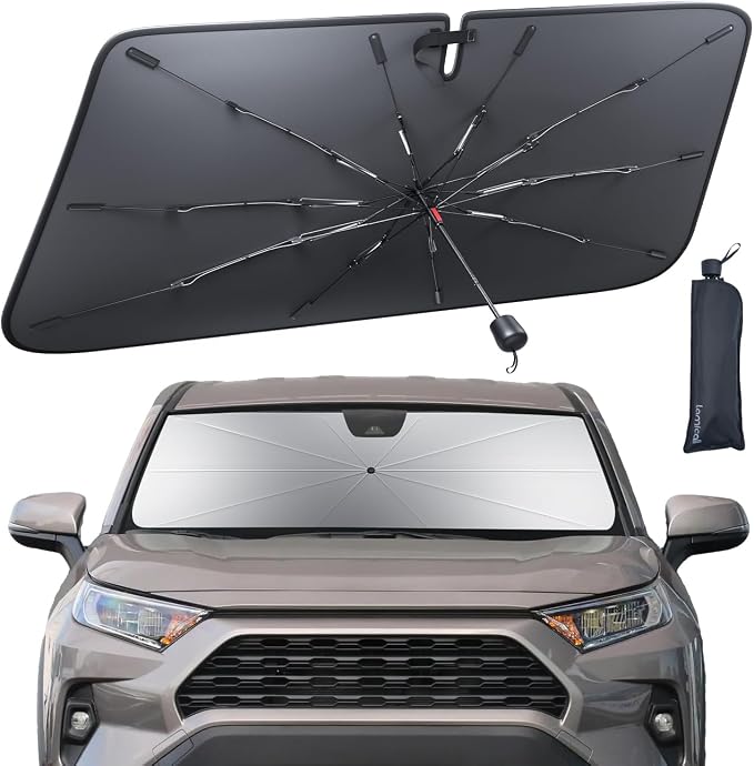 RAV4 2019-2025 Foldable Car Windshield Sunshade Umbrella UV Block Coating | Foldable Umbrella Shade, 5 Layers UV Block Coating, Window Heat Insulation Protect for 2019-2025 RAV 4 Windshield Accessories by Lamicall