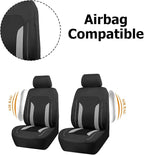 Bittwee Car Seat Covers Full Set, Breathable Automotive Front Seat Headrest Covers, Waterproof Comfortable Vehicle Seat Headrest Protection Accessories, Universal Fit (Gray) - Image 2