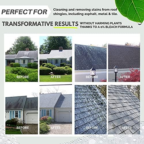 Wash Safe™ ROOF WASH Roof Cleaner, 10 lb. | Clear, Bleach-Free Concentrate | Clean Up to 10,000 sq. ft. of Asphalt, Wood, Slate and Ceramic Shingles or Tiles - Image 2