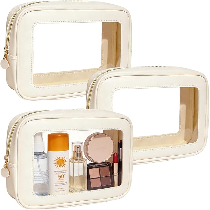 Clear Makeup Bags, 3 Pack Clear Cosmetic Bag Set Makeup Organizer with Zipper TSA Approved Travel Toiletry Bag for Carry-on & Checked Luggage Water Resistant Car Storage Organizer Women - Image 9