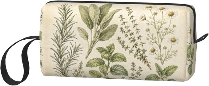 Botanical Small Makeup Bag, 600D Oxford Cosmetic Pouch for Women | Botanical Cosmetic Bag, Double-Sided Printed Toiletry Pouch with Foam Padding for Women, Travel, Gym, Weekend and Daily Use - Image 2