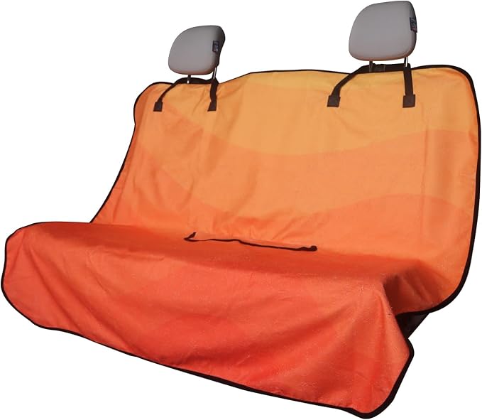Sweat Towel Car Seat Cover Protector Front Seats for Gym Workout, Running, Swimming, Beach and Hiking, Waterproof Universal Seat Cover for Car, Trucks, Van & SUV (1, Gradient Orange, Rear Seat) by Unknown