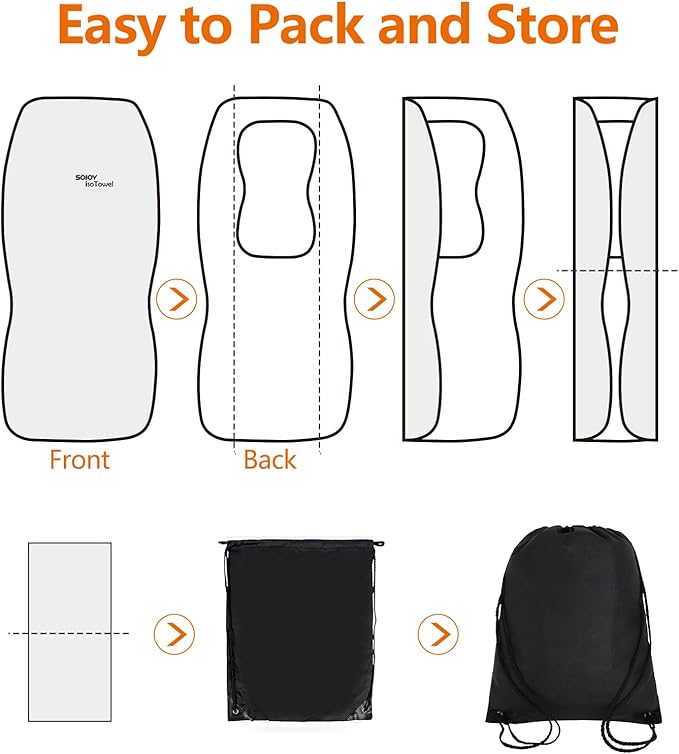 IsoTowel Car Seat Cover for Front Seat,Microfiber Breathable Cloth Seat Protector,with Quick-Dry Non-Slip Back for All Workouts,All-Weather (Carbon Black, 1 Pcs) - Image 7