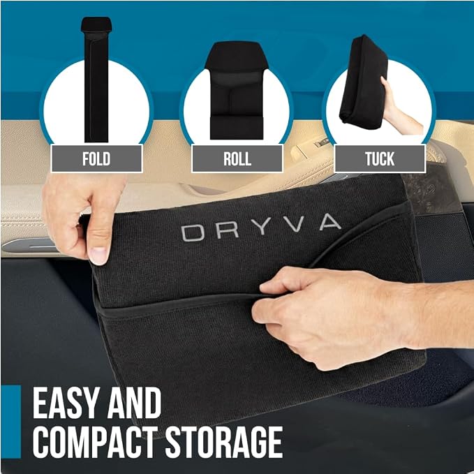 DryvaSeat - Premium Microfiber Towel Car Seat Cover - Waterproof & Sweatproof - Universal Fit, Machine Washable, Non-Slip - Seat Protector for Car, Truck, SUV, Van (Shadow Black, 2 Pack) - Image 3