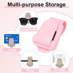 BFXM 2Pcs Sunglass Holder for Car Visor | Sunglasses Visor Clip for Car, Trucks, SUVs (Pink) - Image 3