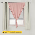 Self Adhesive Blackout Curtains- Stick on Curtains Shades Window Blinds Curtain No Rod Needed Easy to Hang Curtain, Use for Bedroom, Living Room, 59" W X 96" L, Pink, 2 Panels - Image 8