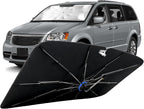 Windshield Sun Shade for Chrysler Town & Country 2008-2016,UPF50+ Keep Cool | 360°Rotating Shaft, Custom Fit Umbrella Sunshade for UV Blocking, Interior Heat Protection, Easy Storage for Naps by Lonyaqui