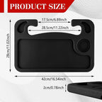 2 in 1 Car Steering Wheel Desk, Car Tray, Car Steering Wheel Desk Tray & Auto Seat Gap Filler Organizer, Multipurpose Travel Auto Steering Wheel Under Table Console for Most Vehicles (Black) - Image 2