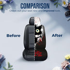 GENANY Horror Black Cat Car Seat Covers, 2-Piece Front Seat Set | 2-piece polyester front seat cover set, each 49.5 x 19.6 inches, with adjustable straps and hooks - Image 8