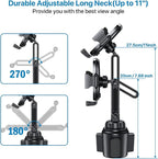 miracase Universal Cup Phone Holder for Car, [Upgraded Version] Adjustable Long Neck Car Cup Holder Phone Mount Cradle Friendly Compatible with iPhone Samsung Google and All Smartphones, Blue - Image 5