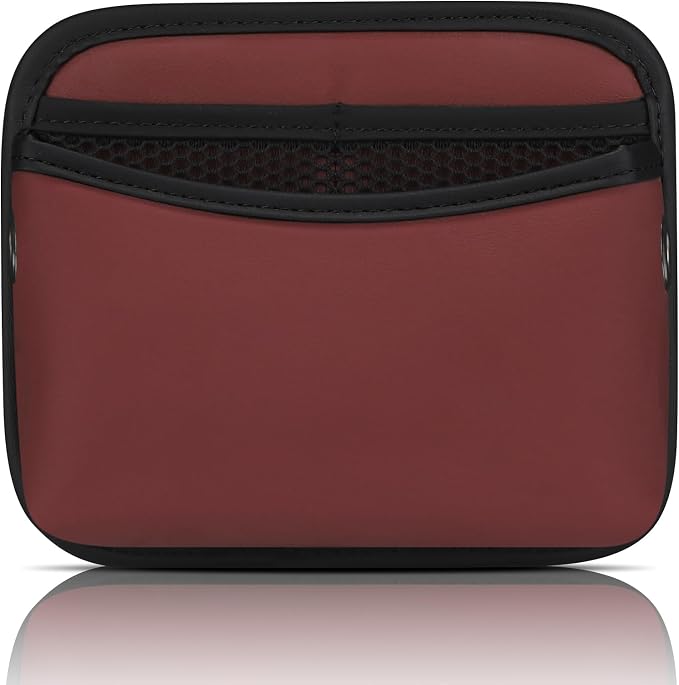 Accmor Universal Car Side Pocket Organizer, PU Leather Pouch for Car Seat, Door, Window, Console, Cards Trash Cell Phone Sunglasses Holder, Car Accessories, Red - Image 2