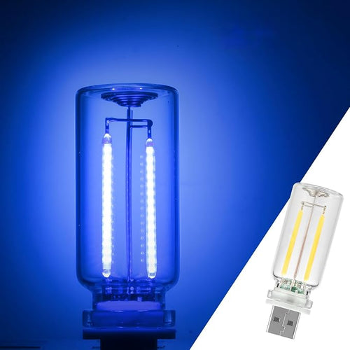 1 Pack Car LED Lights Interior, USB Light for Car Decor & Bedroom, Touch Dimmable Ambient Lighting, Mini Glass Bottle Night Light for Camping Gifts-Blue by Unknown