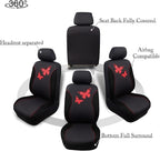 Flying Banner Butterfly car seat Covers ful Set Fashion Universal Lady Woman Female Rear Bench Split Colorized (Full Set, Red Black) - Image 9