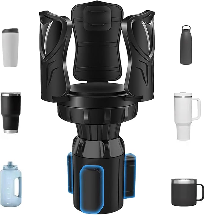 Adjustable Car Cup Holder Expander - Universal Base Fits 2.4"-4" Holders, Extends to 5.5" for 10-64oz Large Cups & Bottles by Unknown