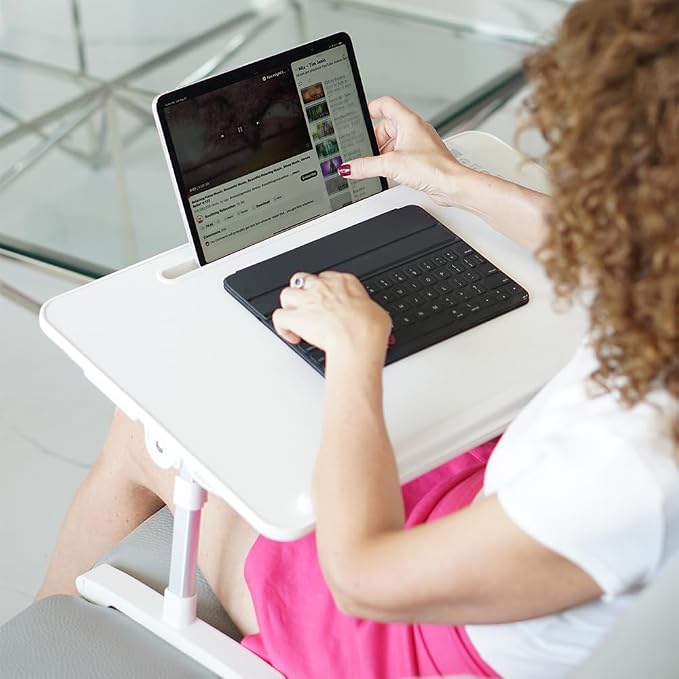 Limitless TotalDesk Portable Workstation and Lap Desk with Adjustable Height & Tilt (White) - Image 11