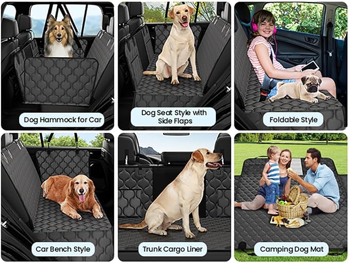 pettycare Dog Car Seat Cover for Back Seat - Hard Bottom Supports 400lbs, with Mesh Window & Non-Slip Bottom, for SUV & Truck (Black) - Image 7