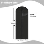 Dress Bags for Gowns Long, 60'' Garment Bags for Hanging Clothes, Suit Bag Cover for Storage and Travel, 2 Pack (Black) - Image 2
