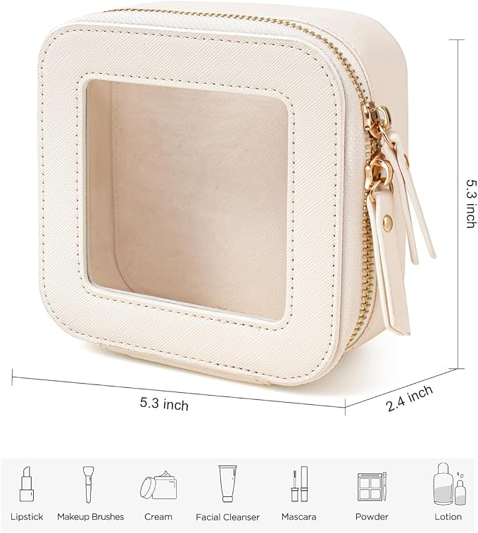 Travel Clear Makeup Bag Set, TSA Approved Cosmetic Bag Case with Zipper Portable Makeup Pouch Toiletry Bag Traveling Cosmetic Organizer Storage Bag Car Organizer Car Essentials - Image 6
