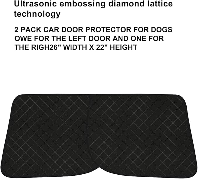 2 Pcs Car Door Protector for Dogs Waterproof Anti Scratch Pet Car Door Cover Protector Vehicle Door Guards Fits Sedans and SUVs Pet Travel Black （2 Pack） (Black Plaid) - Image 4
