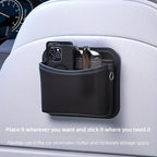 Car Seat Side Pocket Organizer - PU Leather Auto Door Console Mini Storage Bag for Keys, Phone, Sunglasses, Registration, and Documents (Black) - Image 4