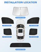 Canvcle Sunshades for Toyota Tacoma 2024 2025 2026 Accessories Windshield Sun Shade Side Rear Window Shade Cover Sun Visor Shield Privacy Protection for Camping Keep Vehicle Cool Black 6PCS - Image 5