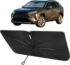 Proadsy Custom Fit Windshield Sun Shade Umbrella for 2019-2026 Toyota RAV4 | Advanced Ice Crystal Material, -54°F Cooler, Zero-Gap Sunblock, Instant Setup & Foldable Design for Summer Parking, Daily Use by Proadsy