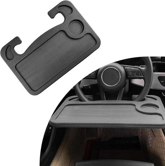 Dickno Car Steering Wheel Desk, Multipurpose Auto Steering Wheel Tray with Drink Holder, Steering Wheel Food Tray for Eating, Universal Vehicle Travel Accessories for Constant Travelers (Black) by Dickno