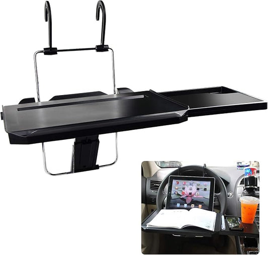 CPROSP Car Steering Wheel Seat Tray Desk Foldable Portable with Mouse Drawer for Eating Writing Working in Car, with Notebook Groove/Drink Cup Groove by Getyourpurchasenow