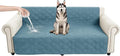 100% Waterproof Washable Dog Blanket，Gray Blue+Apricot 52"x82" | ,7-Layer Reversible Couch Covers for Dogs Met for Sofa Furniture Car Camping by Unknown