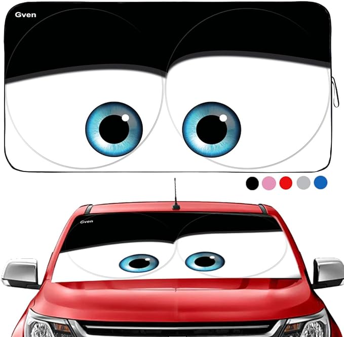 Gven Windshield Sun Shade Universal Fit for Car Window Sunshades Cover Automotive Interior Sun Protector Accessories for Compact& Midsize Sedan,Com& Subcompact SUV,Small Pickup,Wagon (Black, S) by Gven