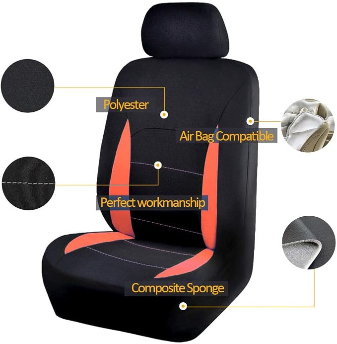 Flying Banner Car Seat Covers Front Seats Rear Bench Polyester car seat Protectors Easy installations Rear Bench Split Classic Man Lady Truck - Image 2