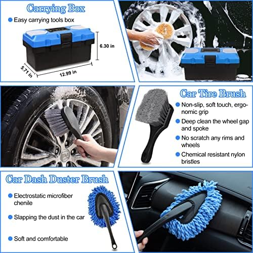 TTRCB 27Pcs Car Detailing Kit, Car Cleaning Kit, Car Detailing Brush Set, Drill Brush Set, Car Detailing Brushes, Car Wash Kit, Car Accessories, Car Cleaning Supplies for Interior, Exterior, Wheels - Image 2
