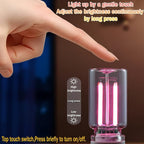 1 Pack Car LED Lights Interior, USB Light for Car Decor & Bedroom, Touch Dimmable Ambient Lighting, Mini Glass Bottle Night Light for Camping Gifts-Pink - Image 4
