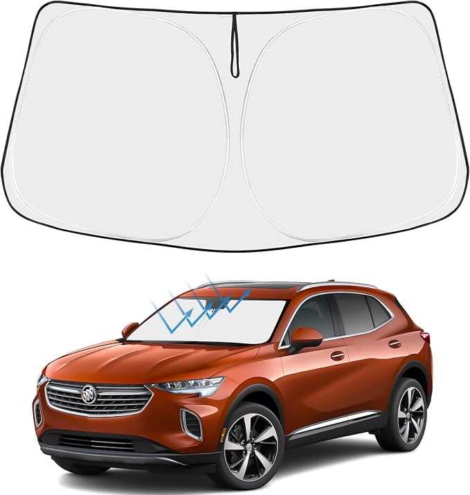 Proadsy Custom Fit Car Windshield Sun Shade for 2021-2025 Buick Envision | 240T Heat Shield, Drops Temp 54°F, Blocks 99% UV, Prevents Dashboard Cracking, Summer Parking & Beach Trips, Easy Twist-Fold by Proadsy