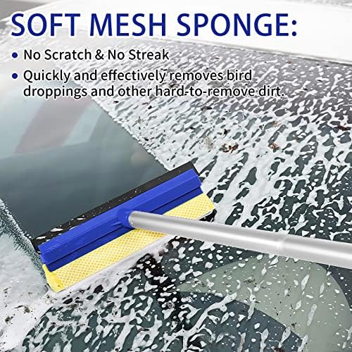 Wontolf 62'' Car Wash Brush Kit with Long Handle, Microfiber Car Wash Mop Mitt, Car Cleaning Detailing Kit, Exterior Interior Car Cleaning Supplies for Cars RV Truck Boat - Image 3