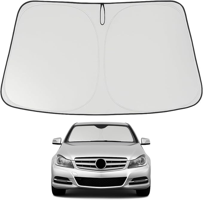 Proadsy Custom Fit Car Windshield Sun Shade for 2006-2010 Dodge Charger | 240T Heat Shield, Drops Temp 54°F, Blocks 99% UV, Prevents Dashboard Cracking, Summer Parking & Beach Trips, Easy Twist-Fold by Proadsy