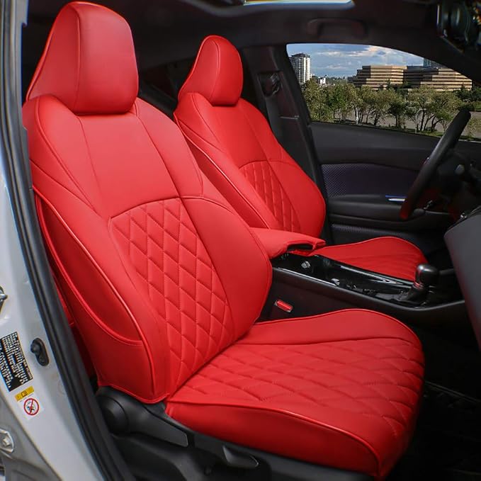EKR Accord Car Seat Covers for Honda Accord EX-L,Touring,Sport,EX,Hybrid 2018 2019 2020 2021 2022(Rear Row 40/60 Split Backrest),Car Seat Protectors,Waterproof Automotive Seat Covers, Leather(Red) by EKR