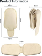 Sunglass Holder for Car, Magnetic Leather Sunglasses Clip for Car Visor, Eyeglass Hanger Clip for Car Sun Visor (Khaki 2 Pack) - Image 2