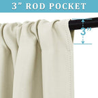 RYB HOME Cafe Curtains 24 inch Length, Mini RV Curtains for Camper Windows | Temperature Regulating, Light UV Blocking, Privacy Protection, Short Small Half Window Tiers, W42 x L24, Beige, 2 Panels - Image 3