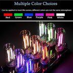 1 Pack Car LED Lights Interior, USB Light for Car Decor & Bedroom, Touch Dimmable Ambient Lighting, Mini Glass Bottle Night Light for Camping Gifts-Red - Image 3