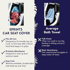 Sprints Athletic Running Towel, Full-Sized, Car Seat Cover - Performance Microfiber (Florid Declamation) - Image 2