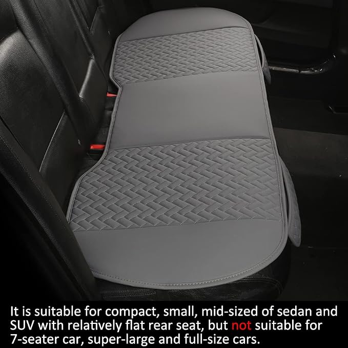 West Llama Full Set Car Seat Covers for Front and Rear Bottom Seats Only, Luxury PU Leather Car Seat Pads Protectors Waterproof and Wear-Resistant,Gray - Image 4