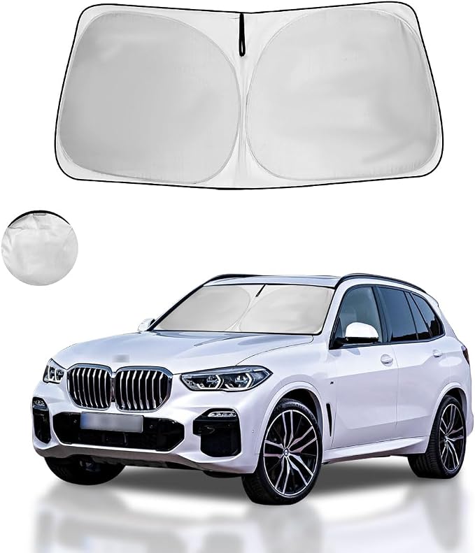 Windshield Sun Shade Car Sunshade Accessories Custom Fit 2026-2018 BMW X3 | HOHUIGO Front Window Screen Cover Foldable Sun Visor Protector Window Shade Blocks UV Rays for BMW X3 Keep Car Cooler by HOHUIGO