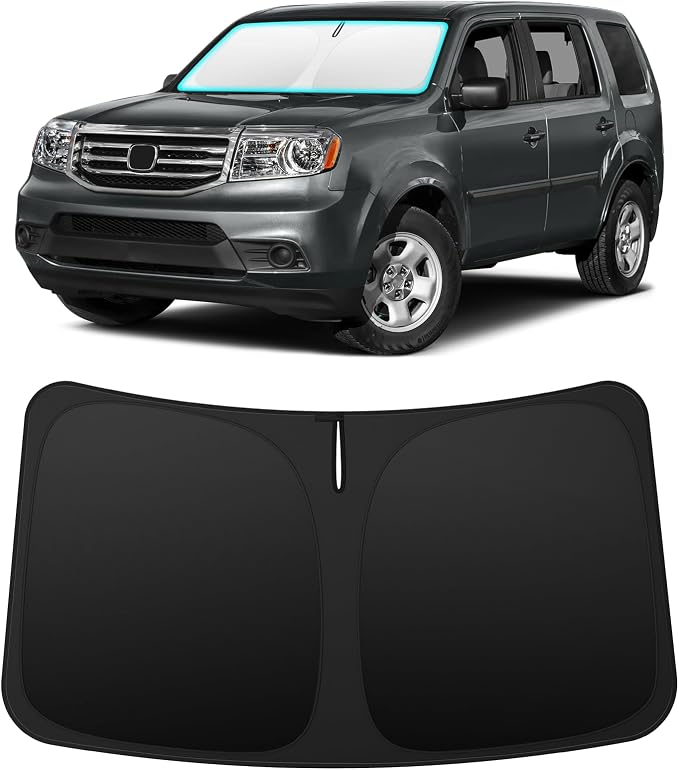 INSAUTO Custom Fit Windshield Sun Shade for Honda Pilot 2009-2015 | Foldable Front Window Sunshade Car Accessories, UV & Heat Reflector, Keeps Interior Cool, Includes Storage Bag by INSAUTO